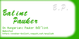 balint pauker business card